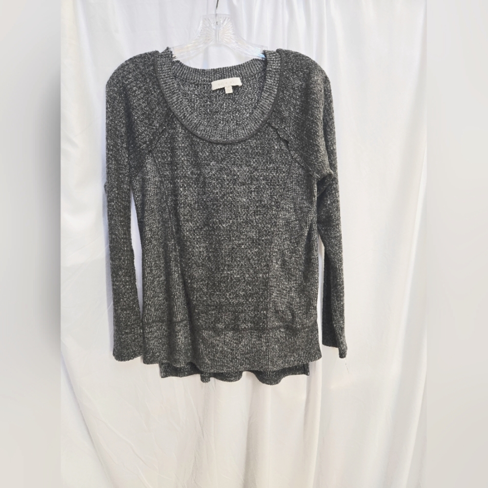 Eri Ari Gray Knit Sweater with Heathered Texture Size XS